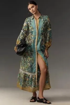 The Eleanora Long-Sleeve Maxi Shirt Dress