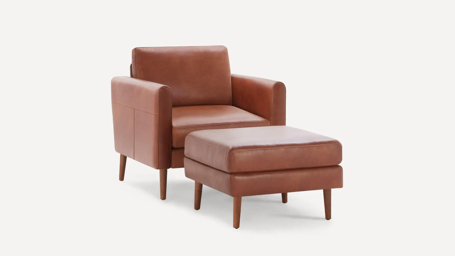 Nomad Leather Club Chair with Ottoman