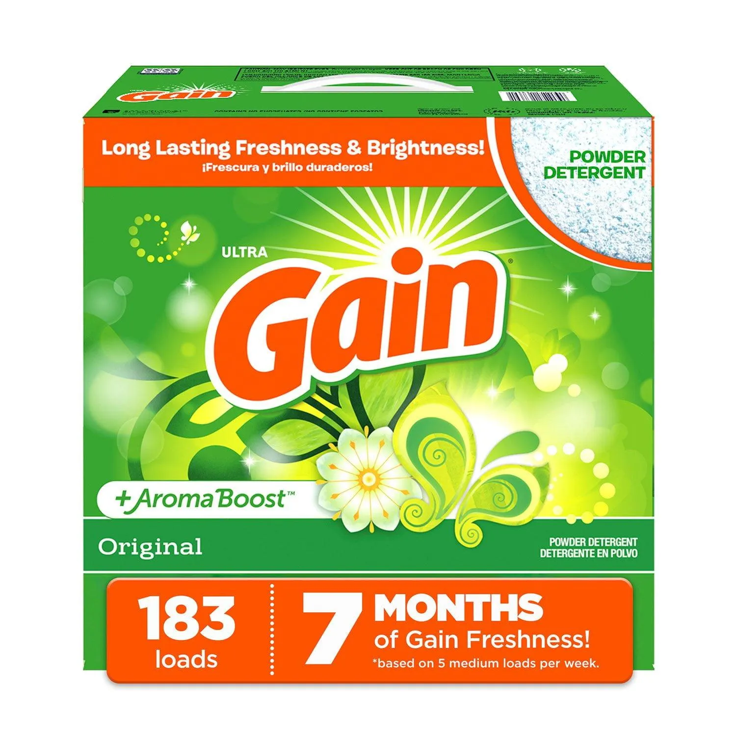 Gain Ultra Powder Laundry Detergent, Original, 183 loads, 169 oz.