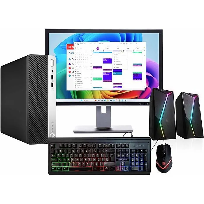 HP ProDesk Refurbished Desktop Computer with 22" Monitor,