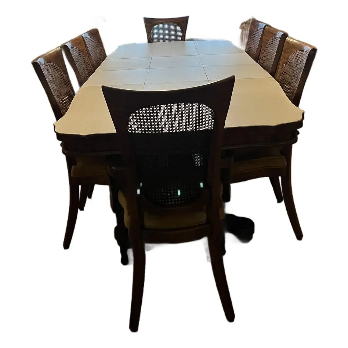 1974 Unique Furniture Makers Dining Room Table and Chairs - Set of 17