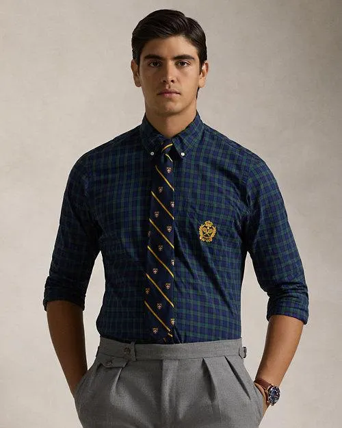 Classic Fit Plaid Poplin Shirt