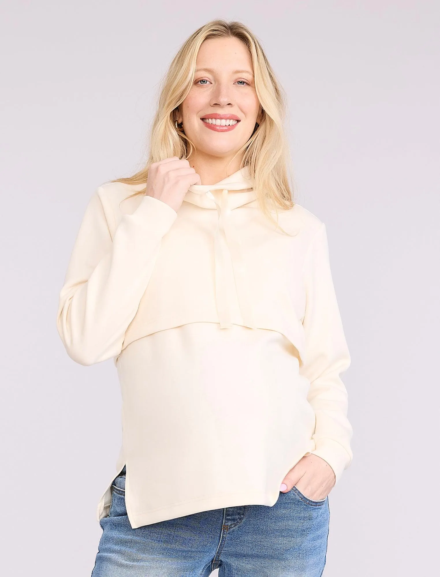 Funnel Neck Nursing Sweatshirt