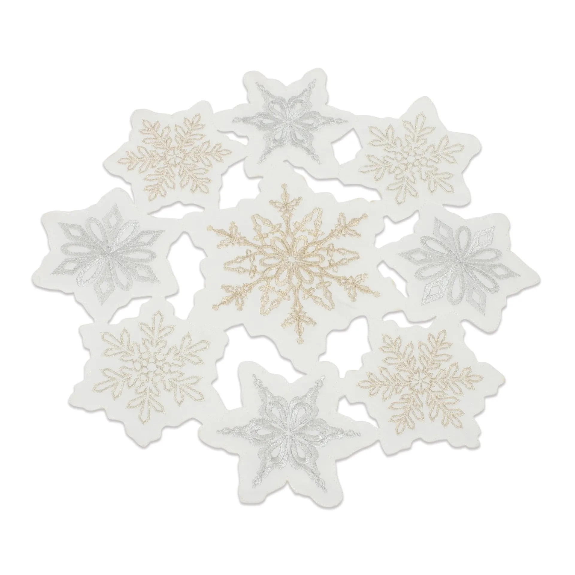 Embroidered Snowflake Doily, Set of 3