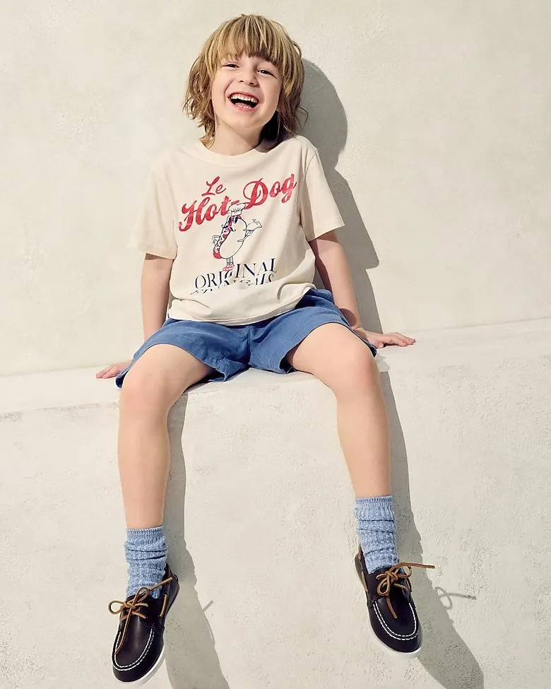 Kids' short-sleeve hot dog graphic T-shirt