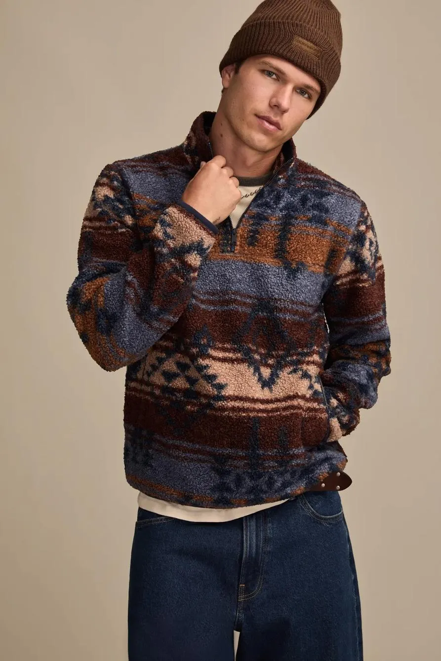 faux shearling 1/4 zip