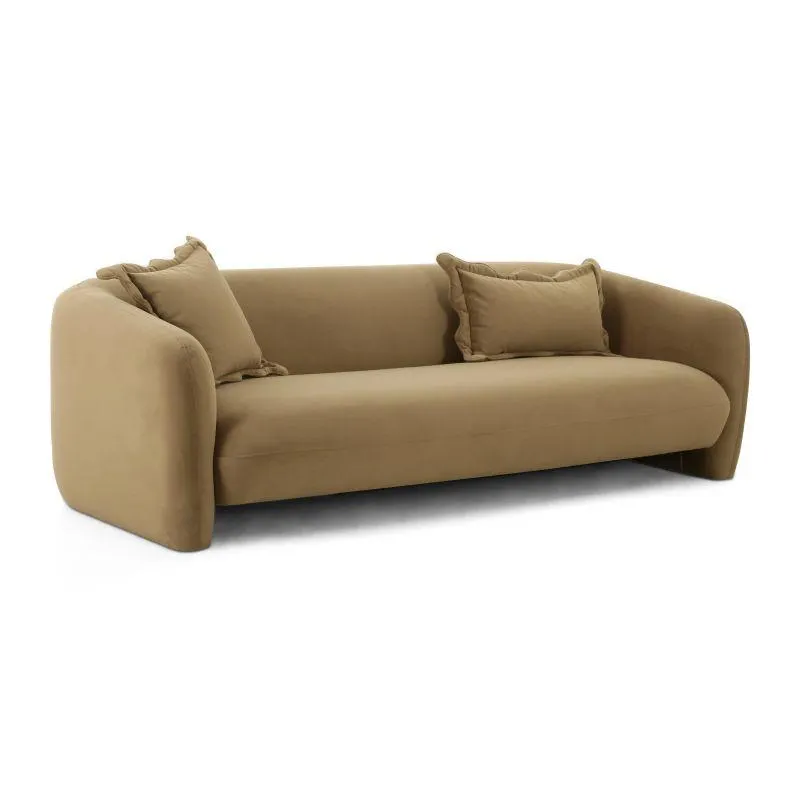 Iris Camel Velvet Sofa