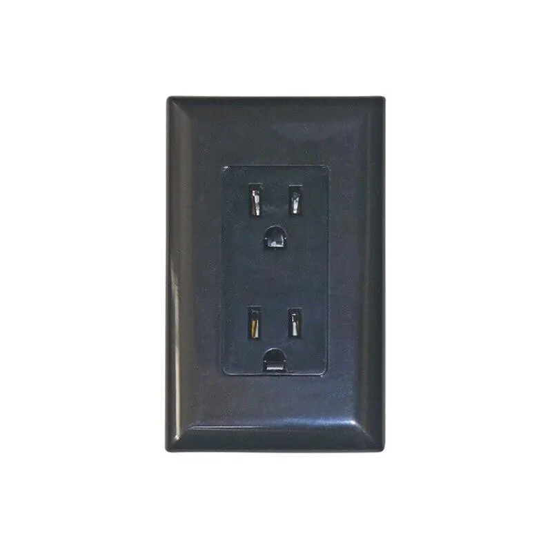 Valterra DG15BKVP Dual Receptacle with Cover, 125V, Black