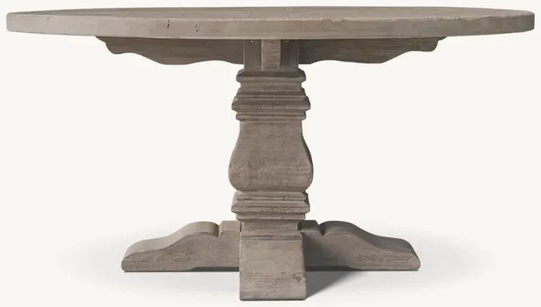 Salvaged Wood Trestle Round Dining Table