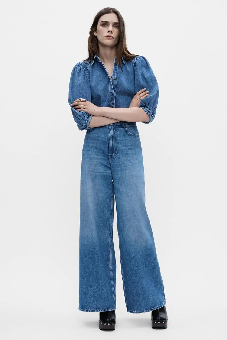 ZW COLLECTION HIGH-WAISTED PALAZZO JEANS
