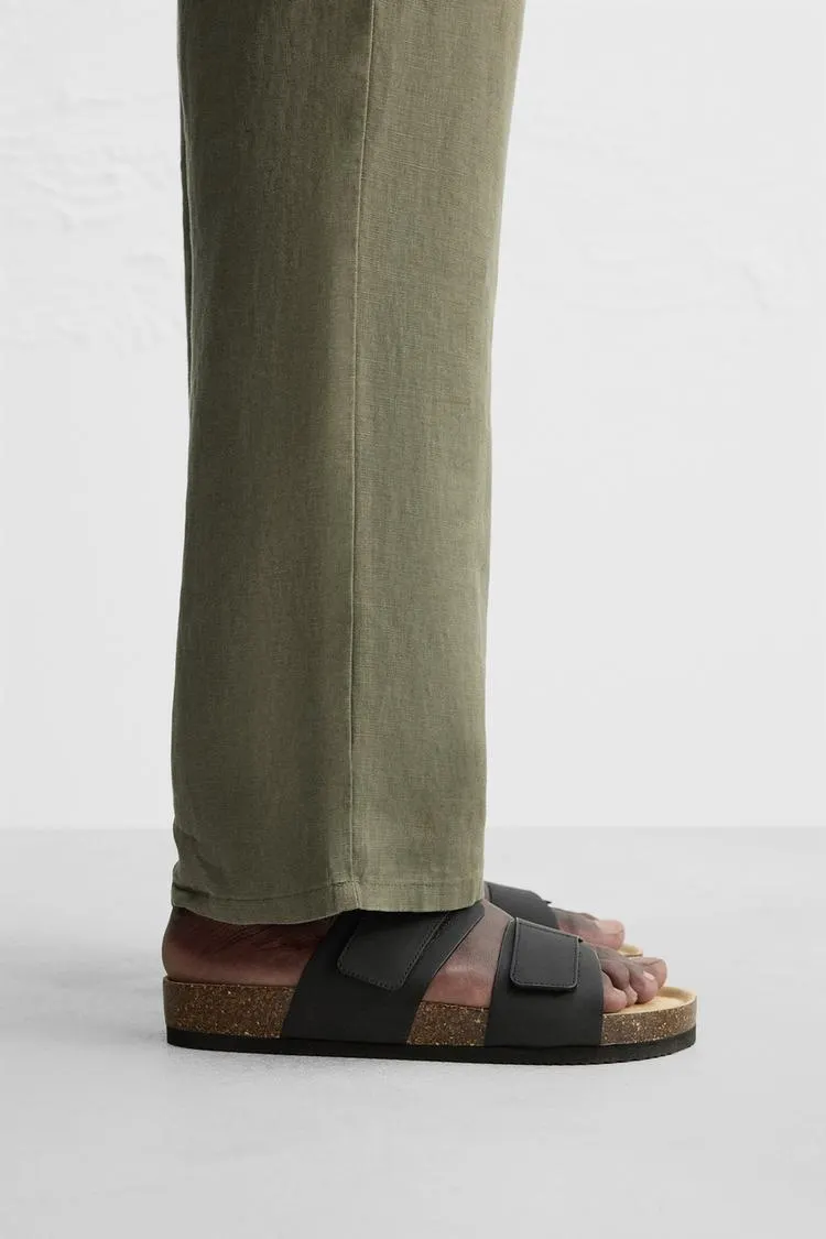 RUBBERIZED DOUBLE STRAP SANDALS