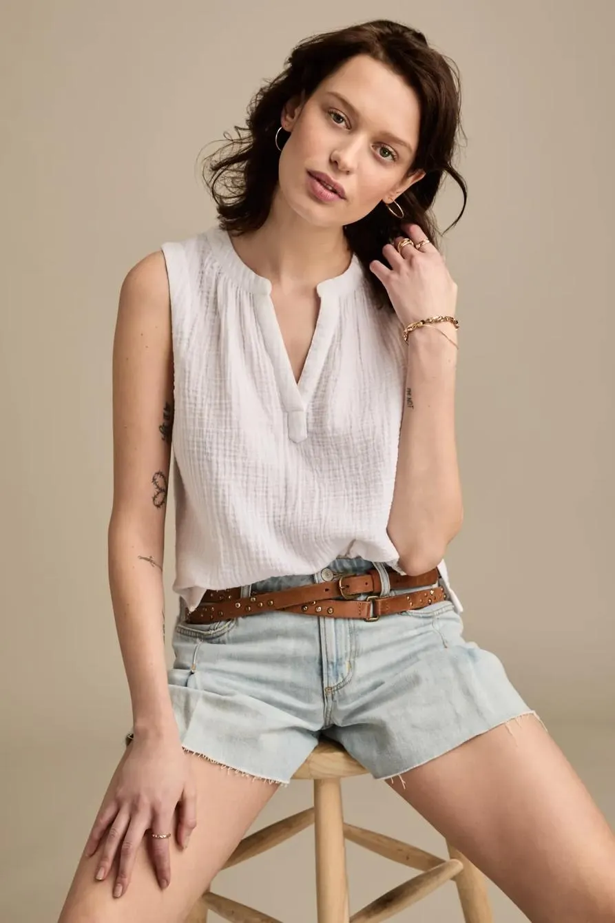 sleeveless popover shirt