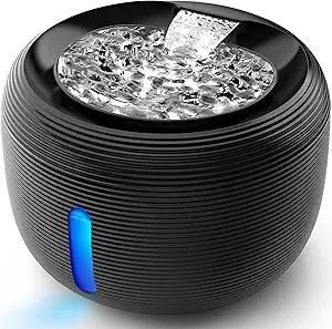 Kastty 3.5L/118 oz Cat Water Fountain, Large Capacity Quiet Pet Water Fountains for Cats Indoor Water Level LED Light Multi-Filtration BPA-Free, Automatic Cat Fountain Easy Cleaning FS77(Black)