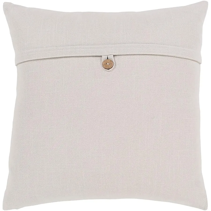 Livabliss Penelope 18-in x 18-in Ivory Square Indoor Decorative Pillow