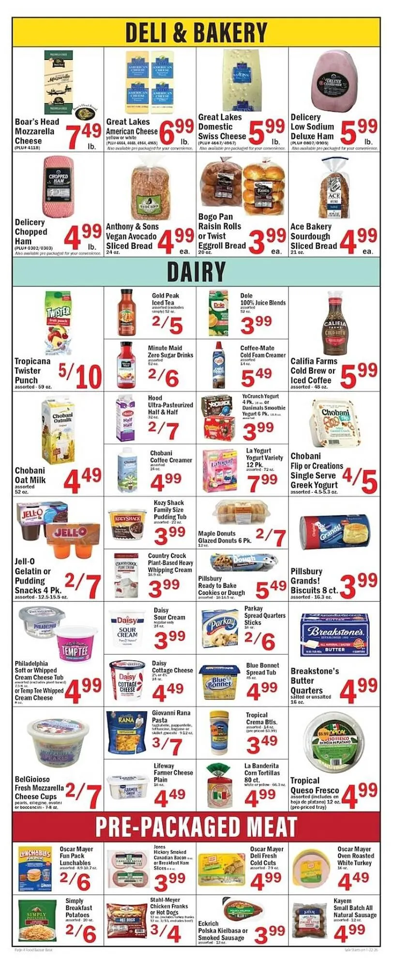 Weekly promotion Food Bazaar circular spanning from January 22 to January 28 2026 - Page 4 for Catalogue 365