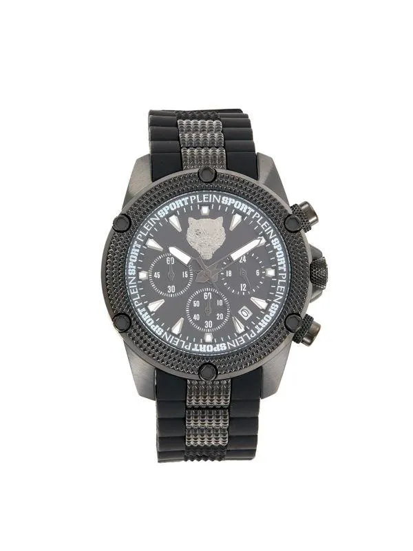 Hurricane Stainless Steel & Silicone Strap Chronograph Watch/44MM