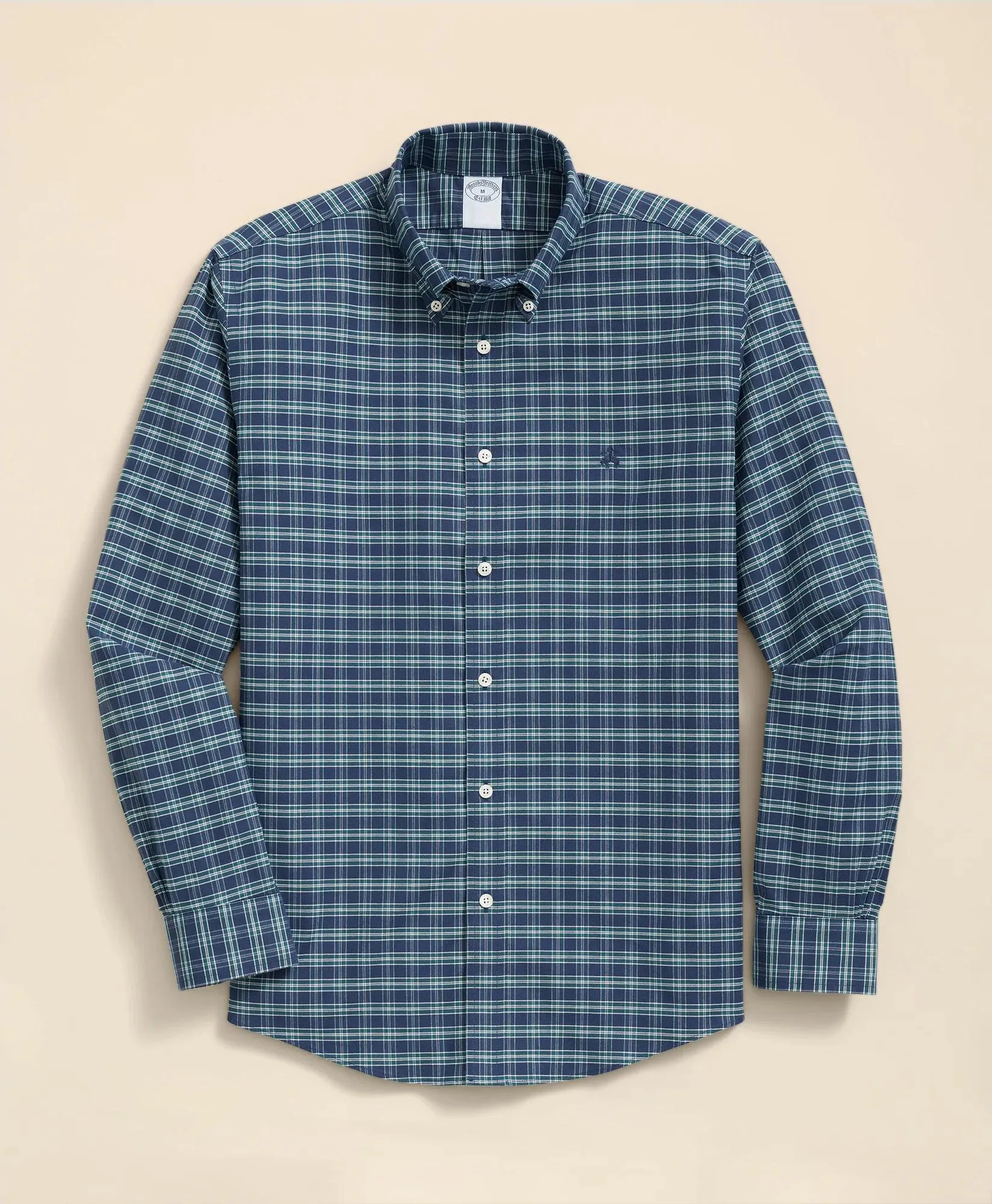Stretch Non-Iron Oxford Button-Down Collar, Check Shirt