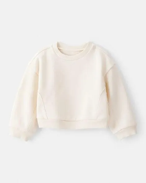 Baby Girl DayDream Fleece Long-Sleeve Pullover Sweatshirt - White