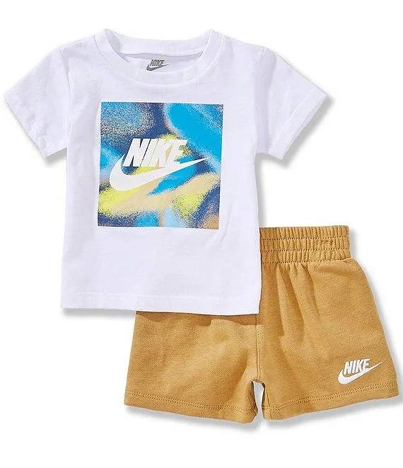 Baby Boys Short Sleeve Club Express T-Shirt & Coordinating Printed Shorts Set