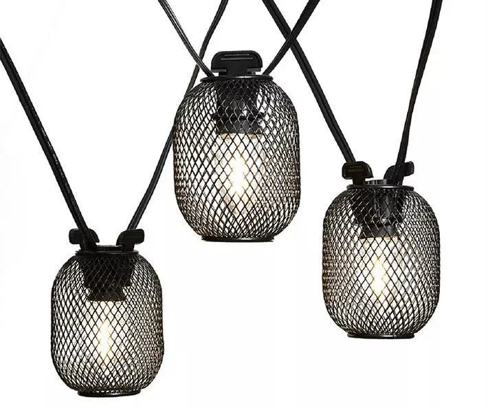Black Wire Lantern LED C7 Light Set, 10-Lights