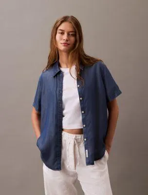 Lyocell Button-Down Short Sleeve Shirt