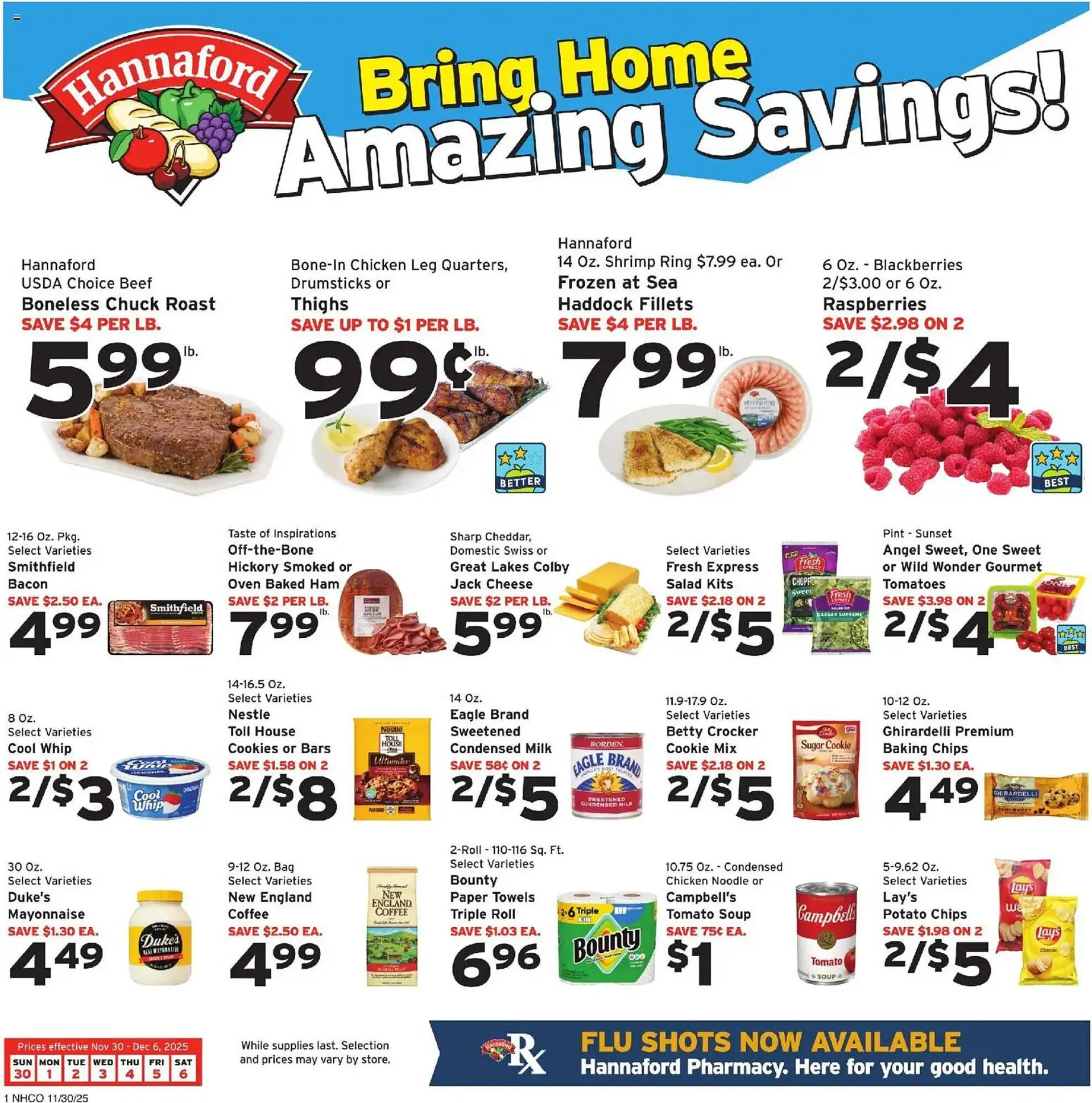 Weekly ad Hannaford flyer from November 30 to December 6 2025 - Page 1