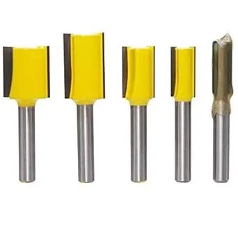 Wolfride 5PCS Straight Cut Router Bits 1/4 Inch Shank Plywood Dado Router Bit Set Straight Cutting Router Bit |Cutting Diameter 1/4" 3/8" 1/2" 5/8" 3/4"