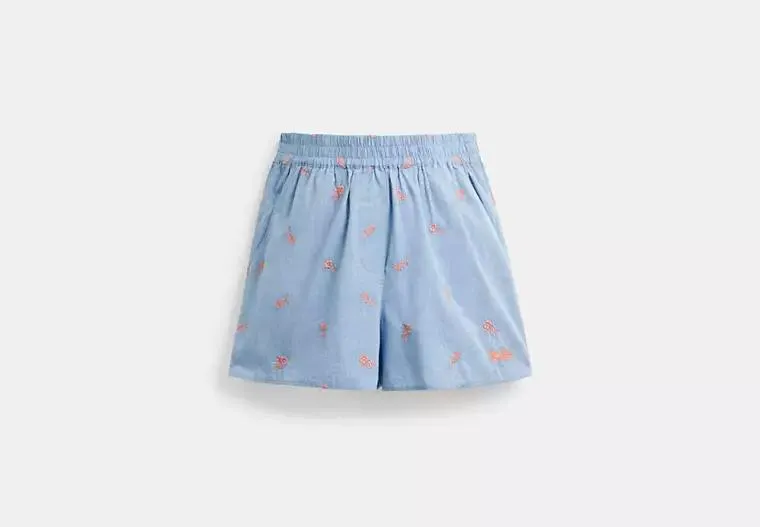Floral Embroidery Boxer Shorts
