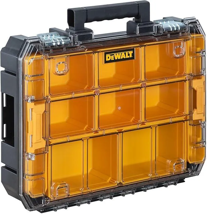 DEWALT TSTAK Tool Organizer, Small Parts Tool Box with Removable Compartments (DWST17805)
