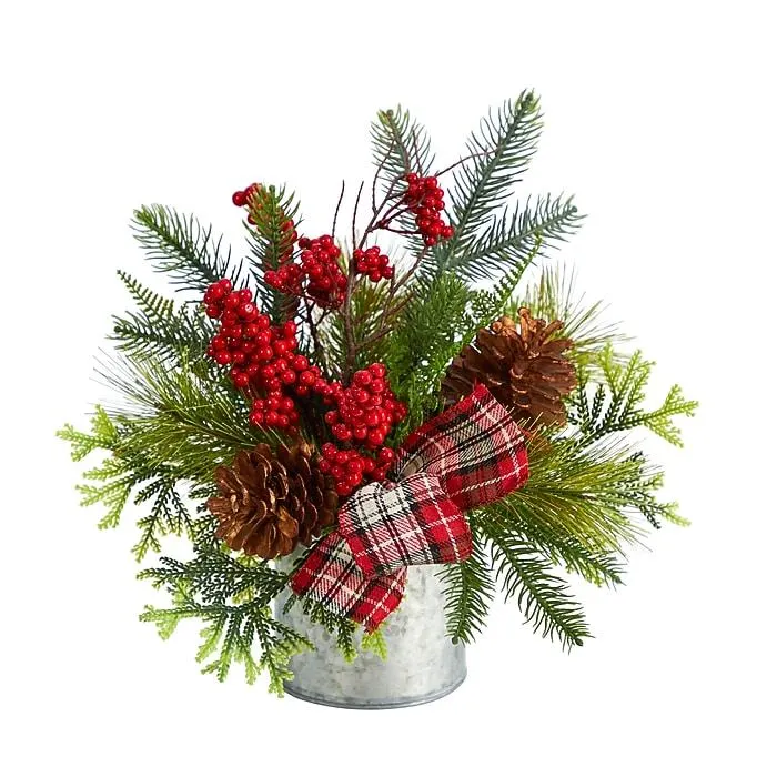 Nearly Natural Artificial Holiday Winter Pinecones,