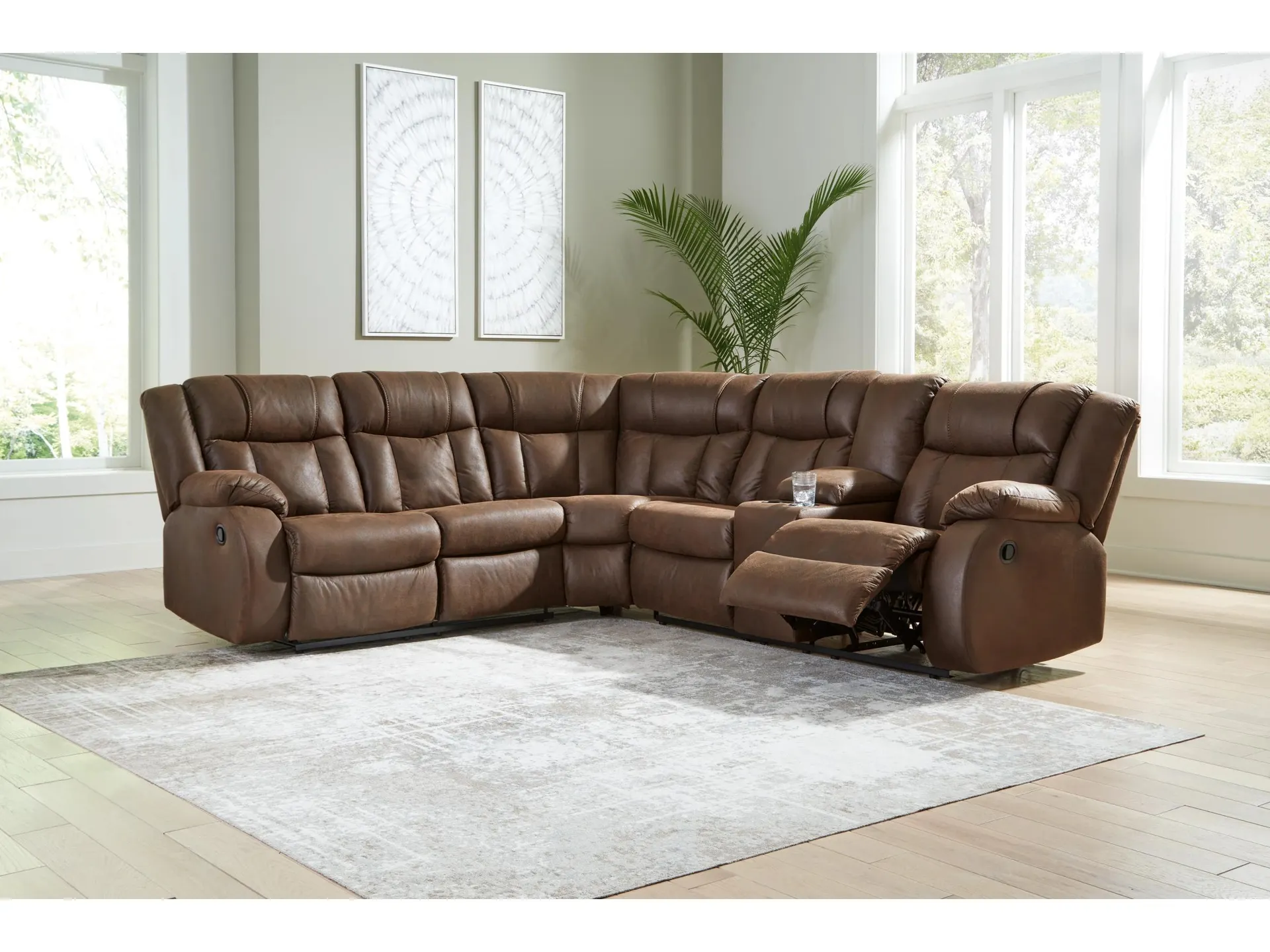Trail Boys 2-Piece Manual Reclining Sectional with Console