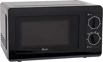 Avanti MM07V1B Microwave Oven 700-Watts Compact Mechanical with 5 Power Settings, Defrost, Full Range Temperature Control and Removable Glass Turntable, 0.7-Cu.Ft, Black