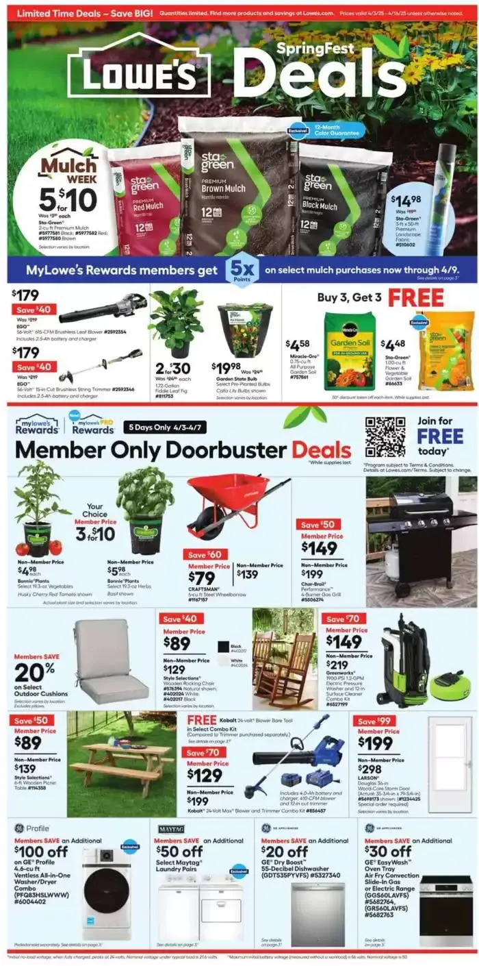 Weekly ad Weekly Ads Lowe's from April 3 to April 16 2025 - Page 1