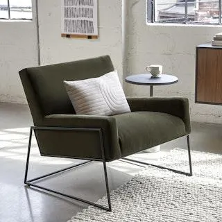 Regis 33" Velvet Lounge Chair - Juniper Green