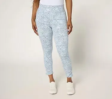 Denim & Co. Active Regular Duo Stretch Slim Leg Crop Pant w/ Ruching