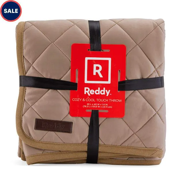 Reddy Cozy & Cool Touch Throw for Dogs, 30" L X 40" W, Tan