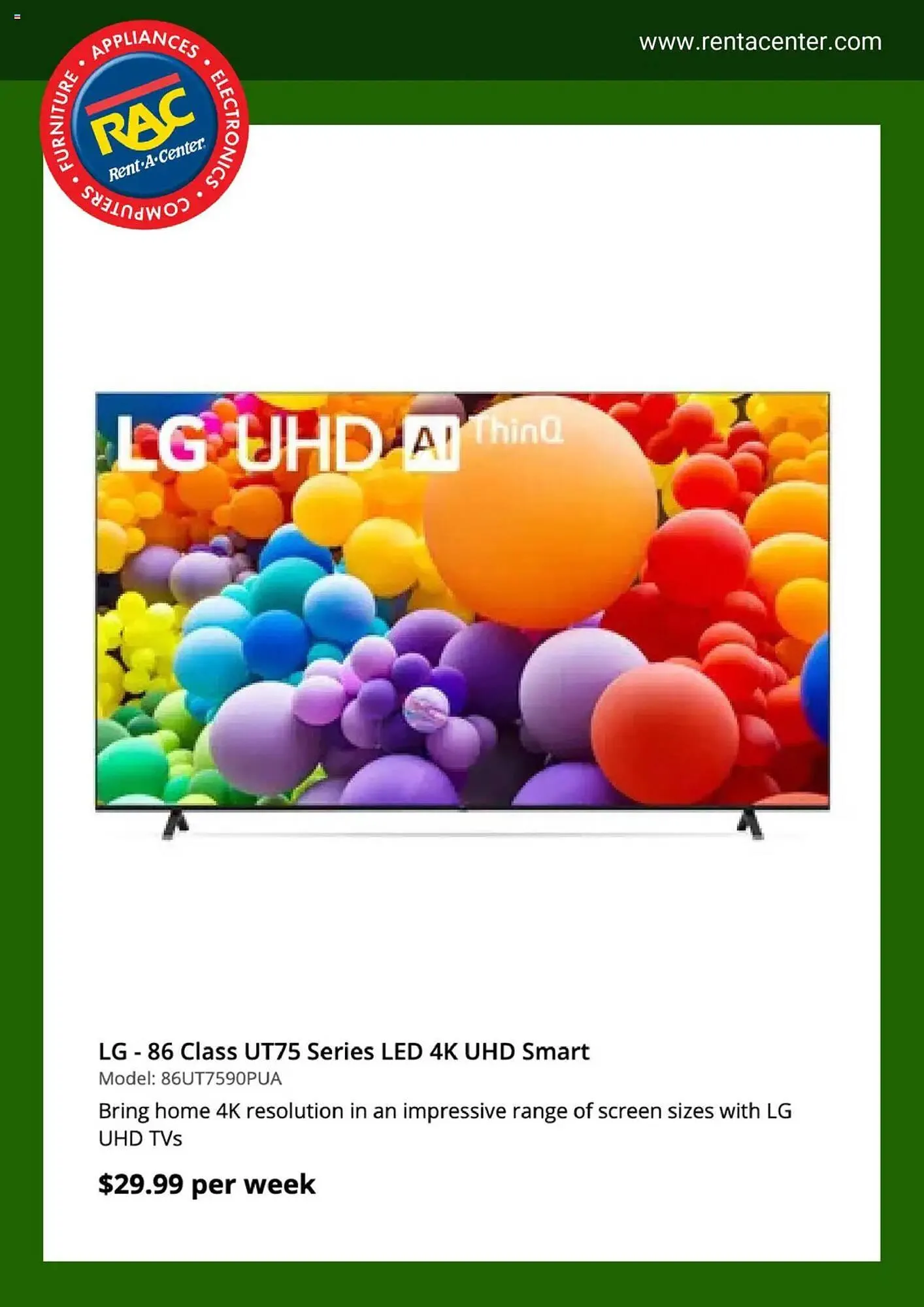 Weekly ad Rent A Center Weekly Ad from April 14 to April 21 2025 - Page 7