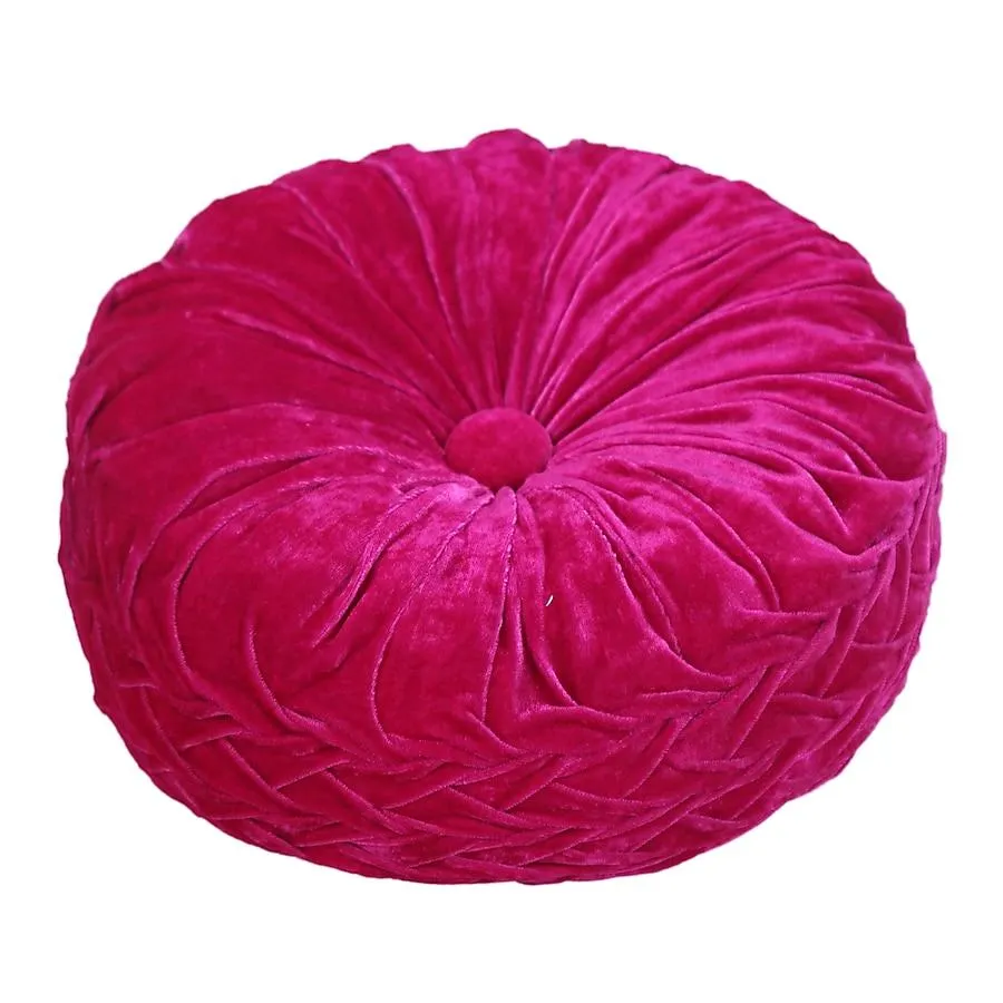 Timberbrook Taylor 12-in x 12-in Fuschia Round Indoor Decorative Pillow