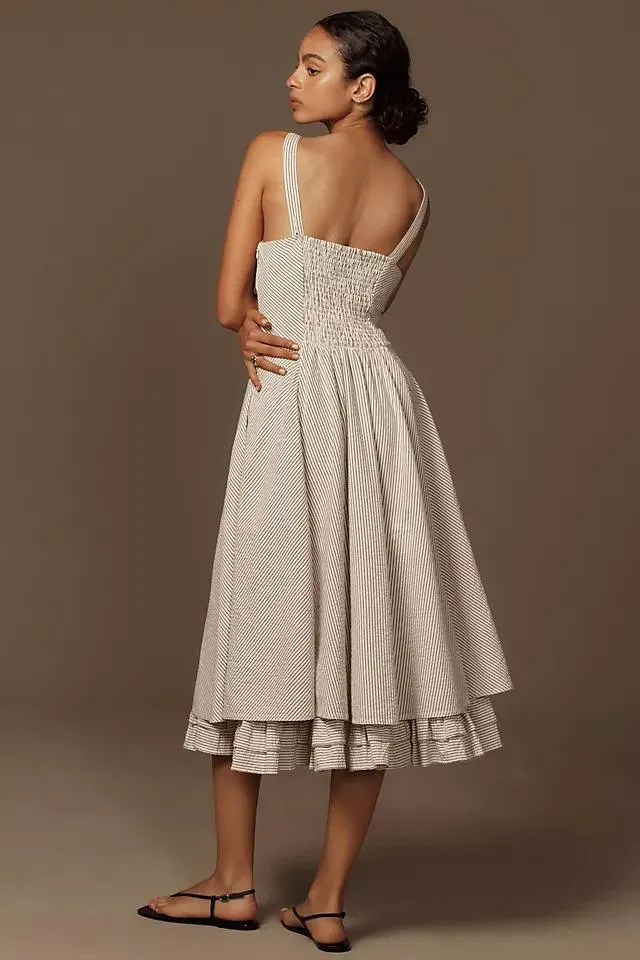 Pilcro Scoop-Neck Drop-Waist Midi Dress