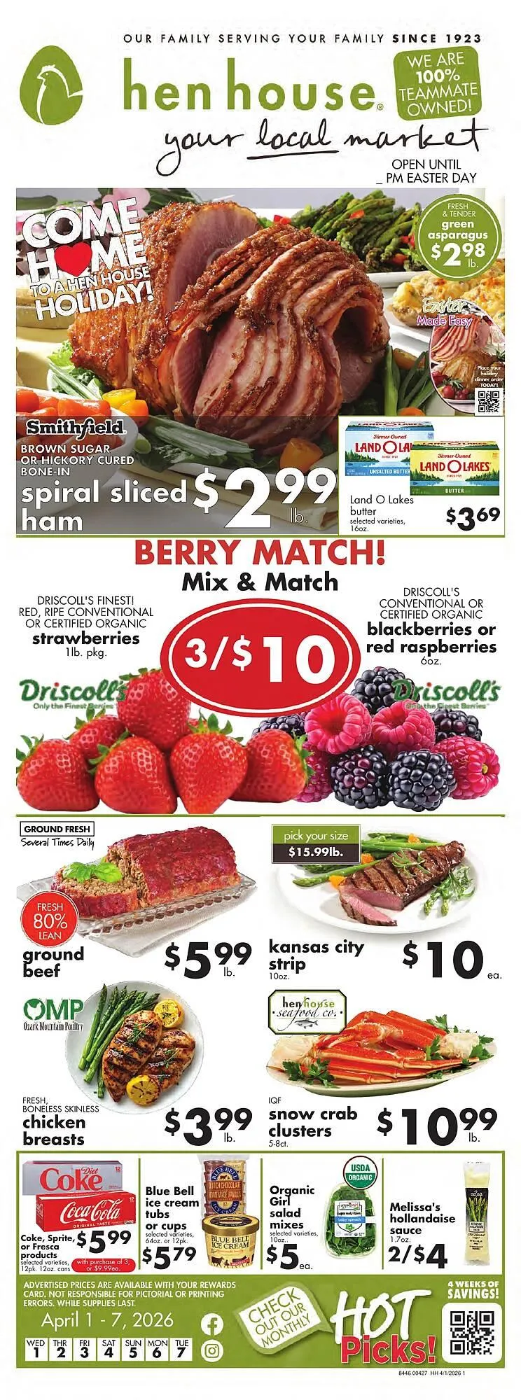 Weekly ad Hen House weekly ad from April 1 to April 7 2026 - Page 1