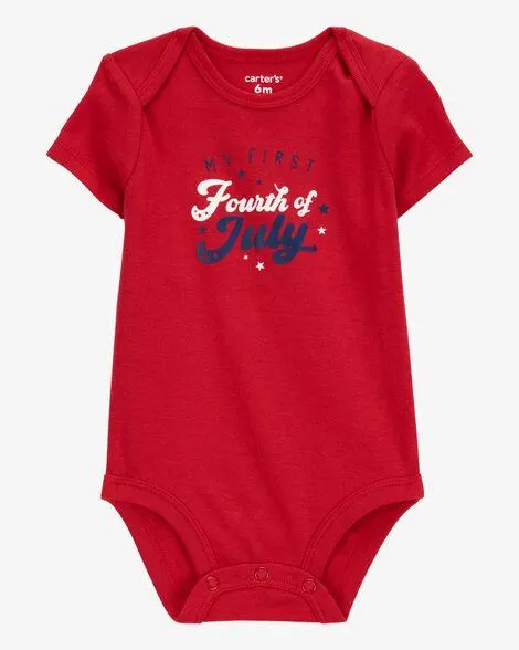 Baby First 4th Of July Cotton Bodysuit