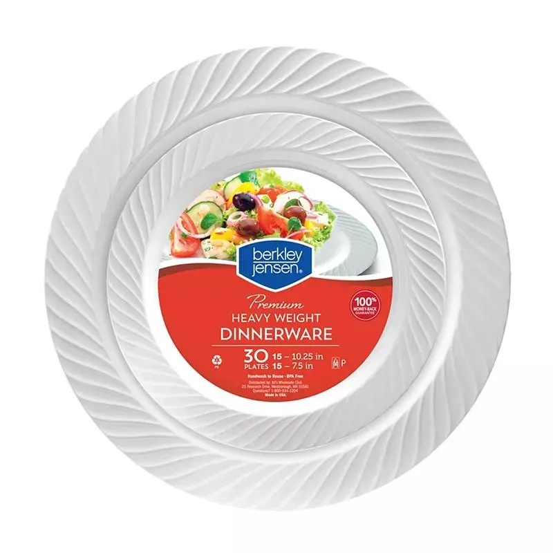 Berkley Jensen Premium 7.5" and 10" Plastic Plates, 30 ct.