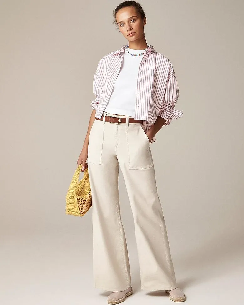 Camp-pocket wide-leg pant