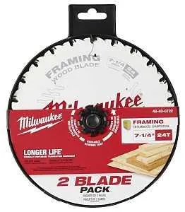 48-41-0722 Saw Blade, Wood, 7-1/4 in Dia, 5/8 in Arbor, 24-Teeth, Tungsten Carbide Cutting Edge