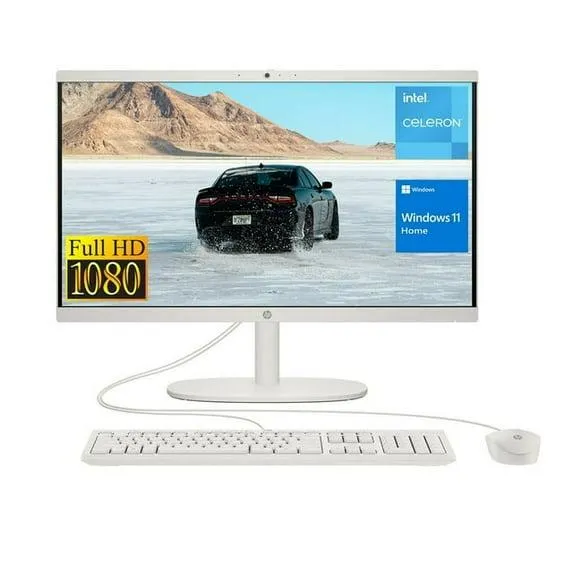 HP Premium 21.5" All-in-One Computer, 21.5" FHD Display, Intel Celeron J4025, 16GB RAM, 1TB SSD, Wired KB & Mouse, Webcam, HDMI, Wi-Fi 6, Win 11 Home, White