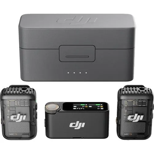 DJI Mic 2 (2 TX + 1 RX + Charging Case) All-in-one Wireless Microphone - Open Box
