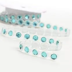 7/16" Disney Princess Aqua Faux Rhinestone Trim - 1 yard