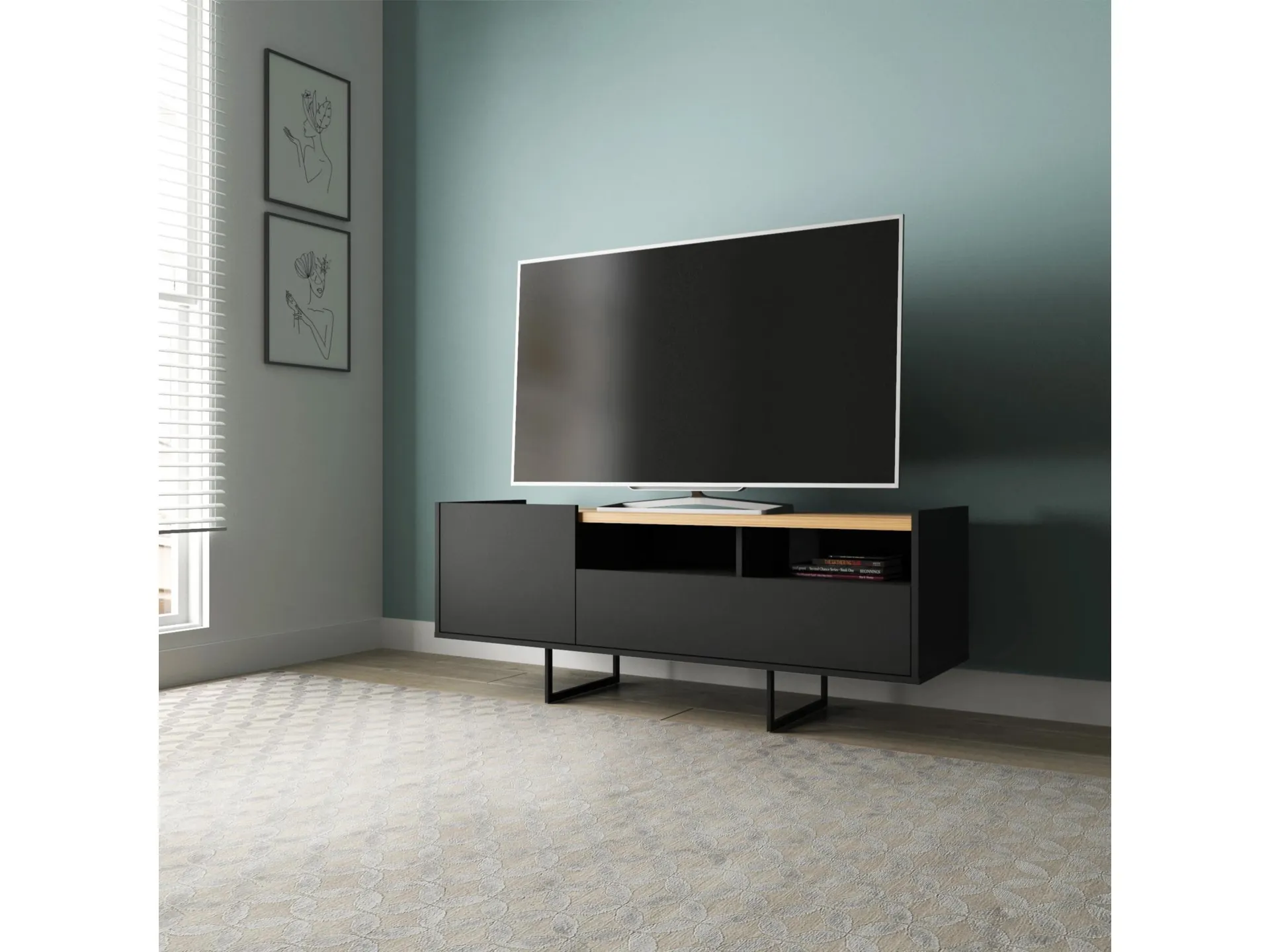 Manhattan Comfort Winston 53.14" TV Stand with 4 Shelves