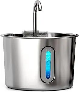 Cat Water Fountain, 74oz/2.2L Cat Fountain for Drinking - Pet Water Fountain Stainless Steel for Cats Inside - Quiet Water Bowl Dispenser - Kitty Drinking Fountains - for Pets& Small Animals