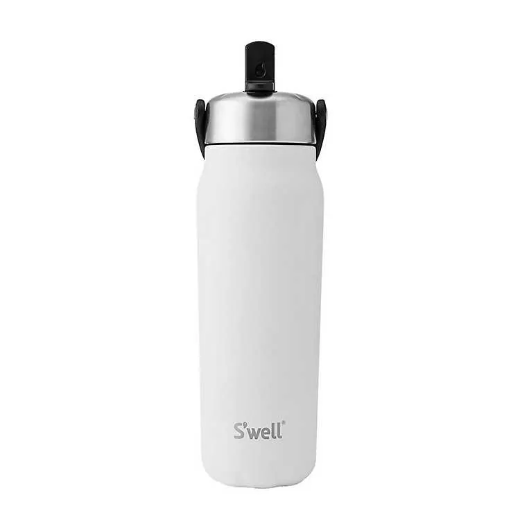 Swell White Moonstone Flip Straw Explorer Bottle
